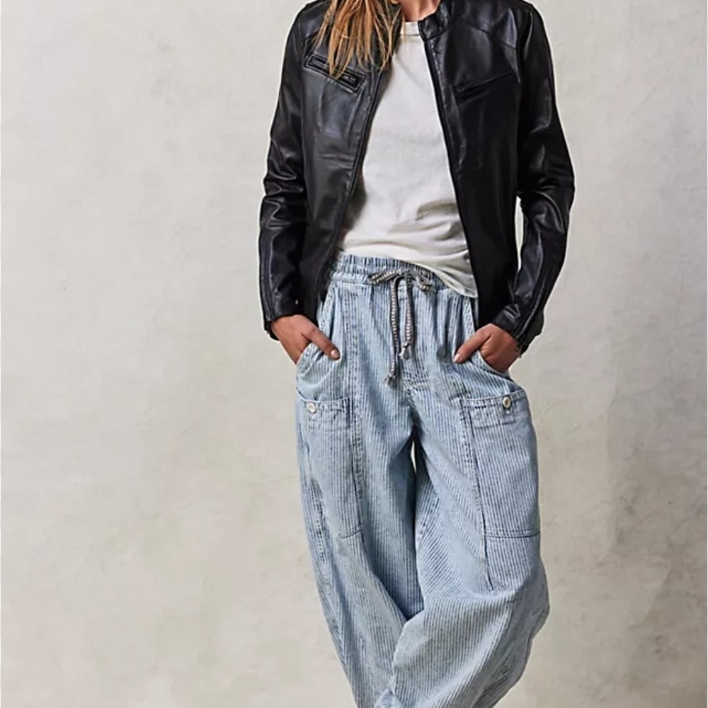 We The Free Light Blue Striped Pants